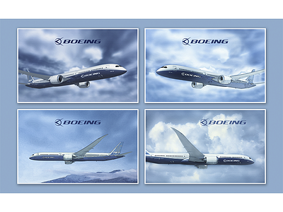 Boeing - Planes on Cards Mockup