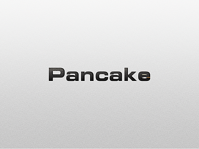 Pancake iconotype logo negative space typography.
