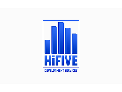 HiFive Isometric Blue branding icon logo logotype typography