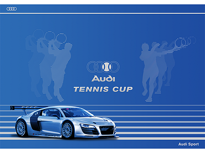 Audi Tennis Cup Poster - Blue advertising icon logo poster sport