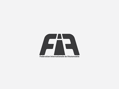 FIA - Racer Logo brand design logo negative space typography