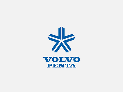 Volvo Penta - old logotype brand design icon logo penta penta logo pentagonal logo typography v logo volvo