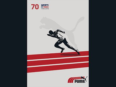 Puma 70 years - Poster 2 brand design branding graphic design icon illustration logo logotype poster poster collection typography vector