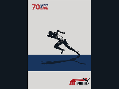 PUMA - 70 years of Track Records brand design branding graphic design icon illustration logo logotype poster poster collection typography vector