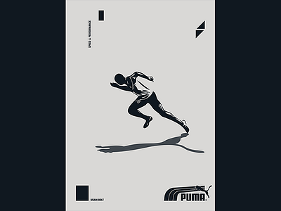 Puma - Runner Shadow brand design branding graphic design icon illustration logo logotype poster poster collection poster design typography vector