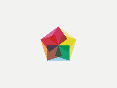 Penta Fold brand design branding geometric design icon logo penta shapes transparent vector