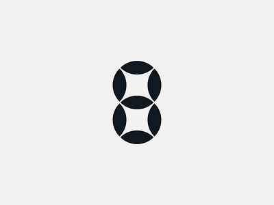 8 - number design branding circular geometric design icon logo number 8 shapes