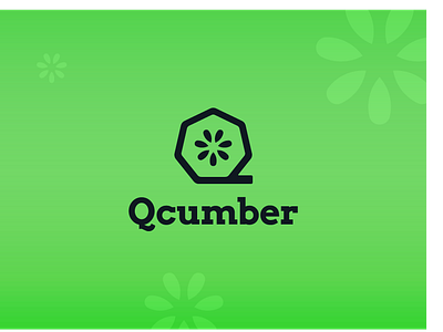 Qcumber brand design branding cucumber graphic design icon logo logotype typography