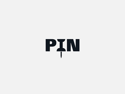 Pin icon logo semantic typography