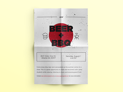 Beer + BBQ Flyer bbq flyer grill minimalism print slight grunge