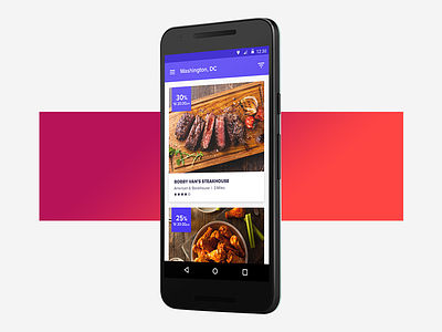 New Material List View android food listview livingsocial materialdesign money nexus