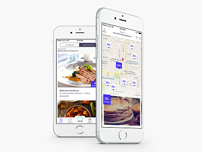 Map and List View for Restaurants Plus cash food ios iphone list location map pins toolbar