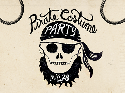 Pirate Costume Party beard costume eyepatch invite party pirate skull