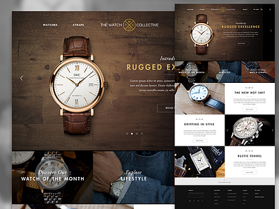 The Watch Collective design home layout ui watch web website wood