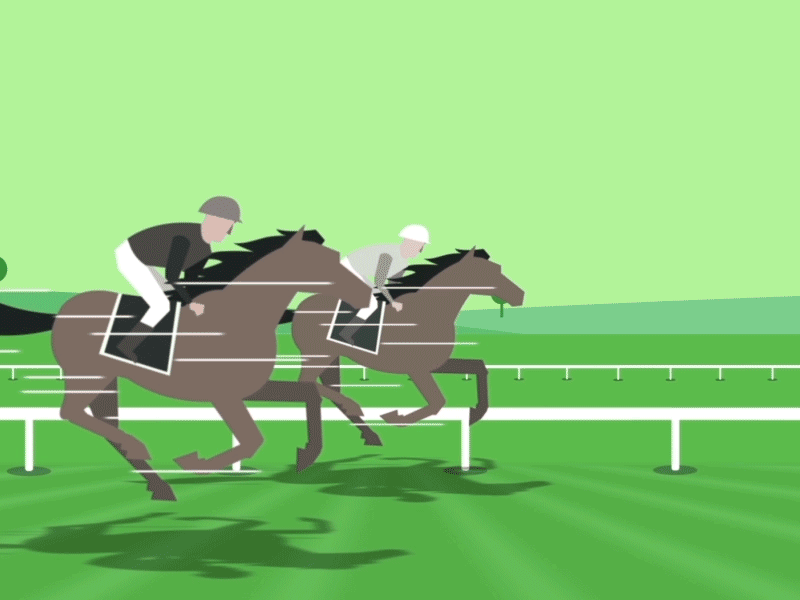 Horse Racing animation flat horse motion graphics racing run vector