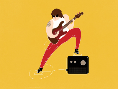 The guitarist animation flat guitar motion graphics music rock vector