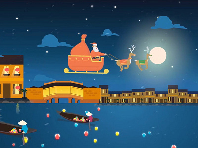 Happy Christmas to Vietnam animation christmas gift motion santa vietnam xmas
