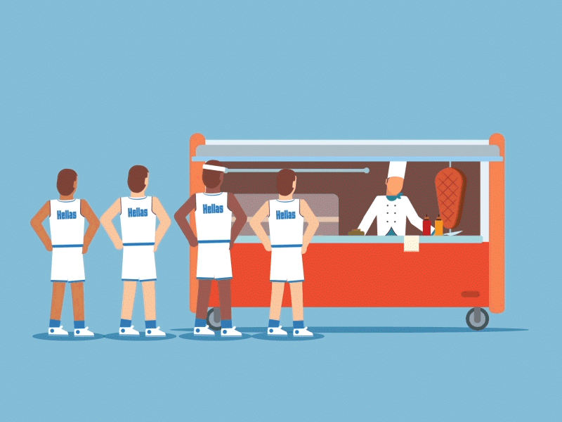 Euro Basket 2015: Greek animation food google greek illustration motion graphics sausage sport vector