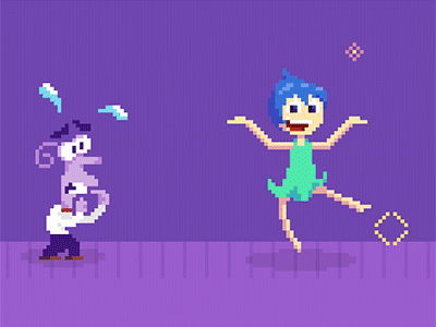 Google and Vice: Inside Out animated pixel animation character fear happy inside joy out pixel