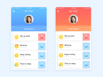 My habit list design ui