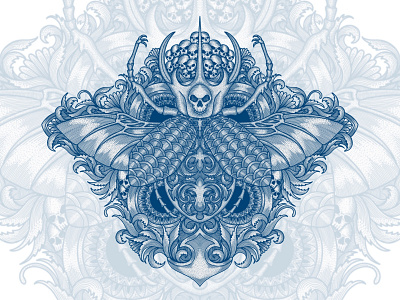 FOR SALE!! Beetlehell design engraving illustration logo tattoodesign tshirtdesign