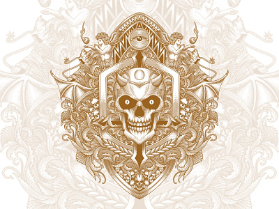 Into the Hell design engraving illustration logo tattoodesign tshirtdesign