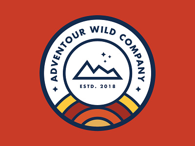 Adventour Wild Company adventure badge camping company design graphic design hiking logo mountain outdoor patch