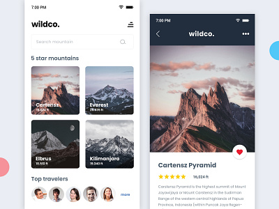 Wildco App app design design app graphic design mountain travel uidesign uiux userinterface uxdesign
