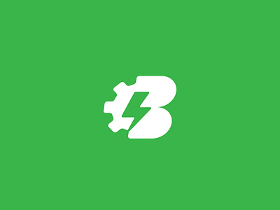 Bionic b b logo bionic bolt brand branding gear green icon identity logo logos mark vector