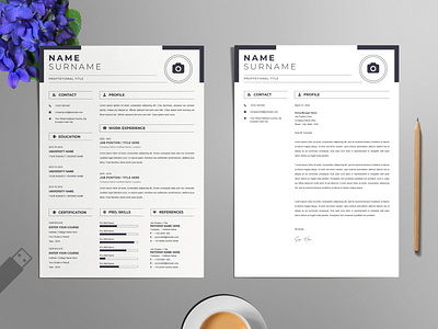 Resume Template with Cover Letter clean resume cover letter creative cv template cv cv resume cv template minimalist design doctor cv graphic design illustration job resume letterhead resume resume indesign resume template vector