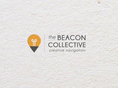Beacon Collective Logo beacon champagne limousines icon light bulb location paper separator