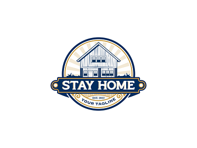 Stay Home Logo branding graphic design icon illustration logo vintage