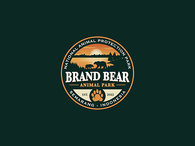 Bear Animal Park Logo 3d animal animation bear branding graphic design illustration logo modern motion graphics park ui vintage