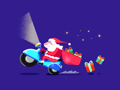 Santa Deliveryman on Christmas day artwork christmas drawing illustration illustration art illustrator santa vector vector illustration