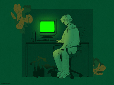 Plant anime artwork cartoon character characterdesign comic cyber design drawing green greenery illustration illustration art internet lineart lineillustration retro