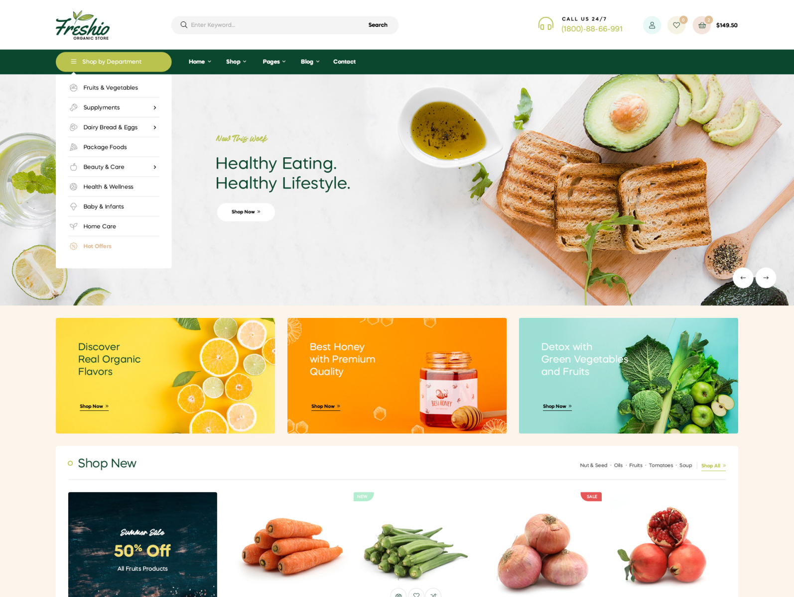 Freshio Organic Food Store Wordpress Theme By Pavothemes On Dribbble