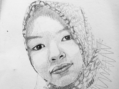 scarfing girl black blackandwhite illustration pencil portrait art sketch sketching