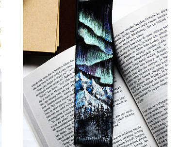 Northern Mountain Bookmark acrylic acrylic painting artwork bookmark canvas canvasart craft illustration painting traditionalpainting