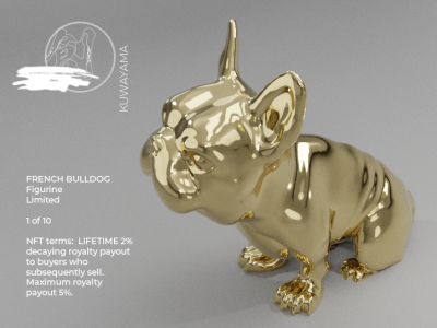 Pure Gold Frenchie NFT with royalties