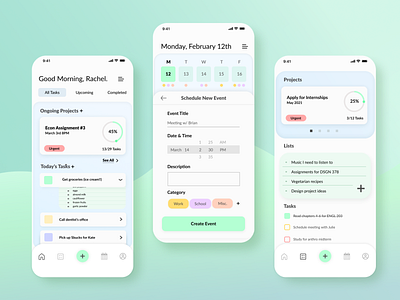 Task Management UI app design task management ui