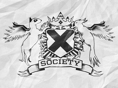 Society X logo heraldics illustration logo