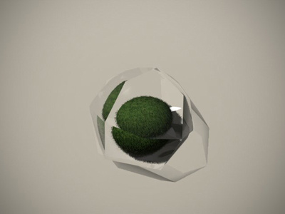 Grassball 3d ball glass grass modo