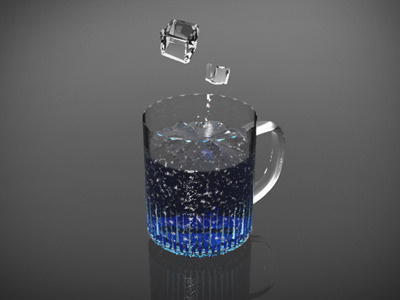 Fresh! 3d drink glass ice modo501 practice
