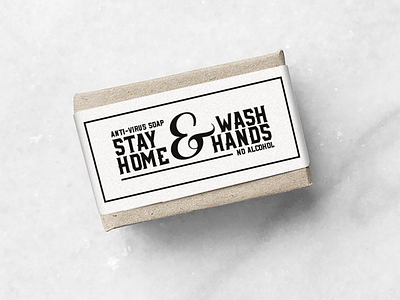 Stay Home & Wash Hands branding clean coronavirus dribbbleweeklywarmup label marble rebound recycled paper soap wash
