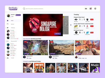 Twitch Redesigned Landingpage design ui web