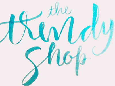 The Trendy Shop branding calligraphy graphic design lettering logo design logotype penbrush