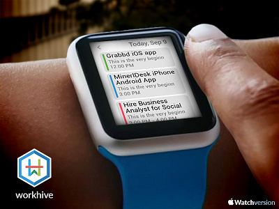 Workhive on iWatch android app collaboration dashboard design icon iphone iwatch logo project management team mamagement ui