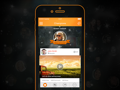 Screenshot - Social Contest App app comment contest design feed iphone like mobile share social ui winner