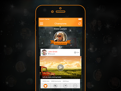 Screenshot - Social Contest App app comment contest design feed iphone like mobile share social ui winner