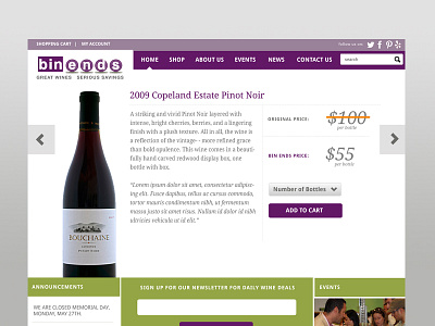 responsive wine retail site responsive wine